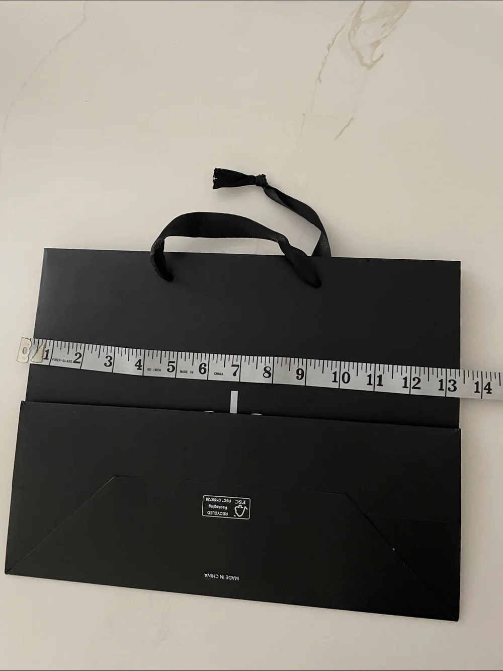 Alo Branded Black paper Shopping Bag with White Logo